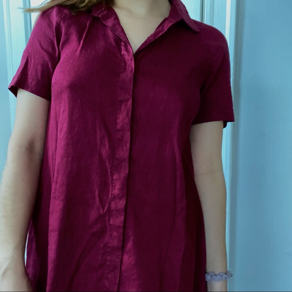 Lafayette 148 linen button down shirt dress - Picture 2 of 9